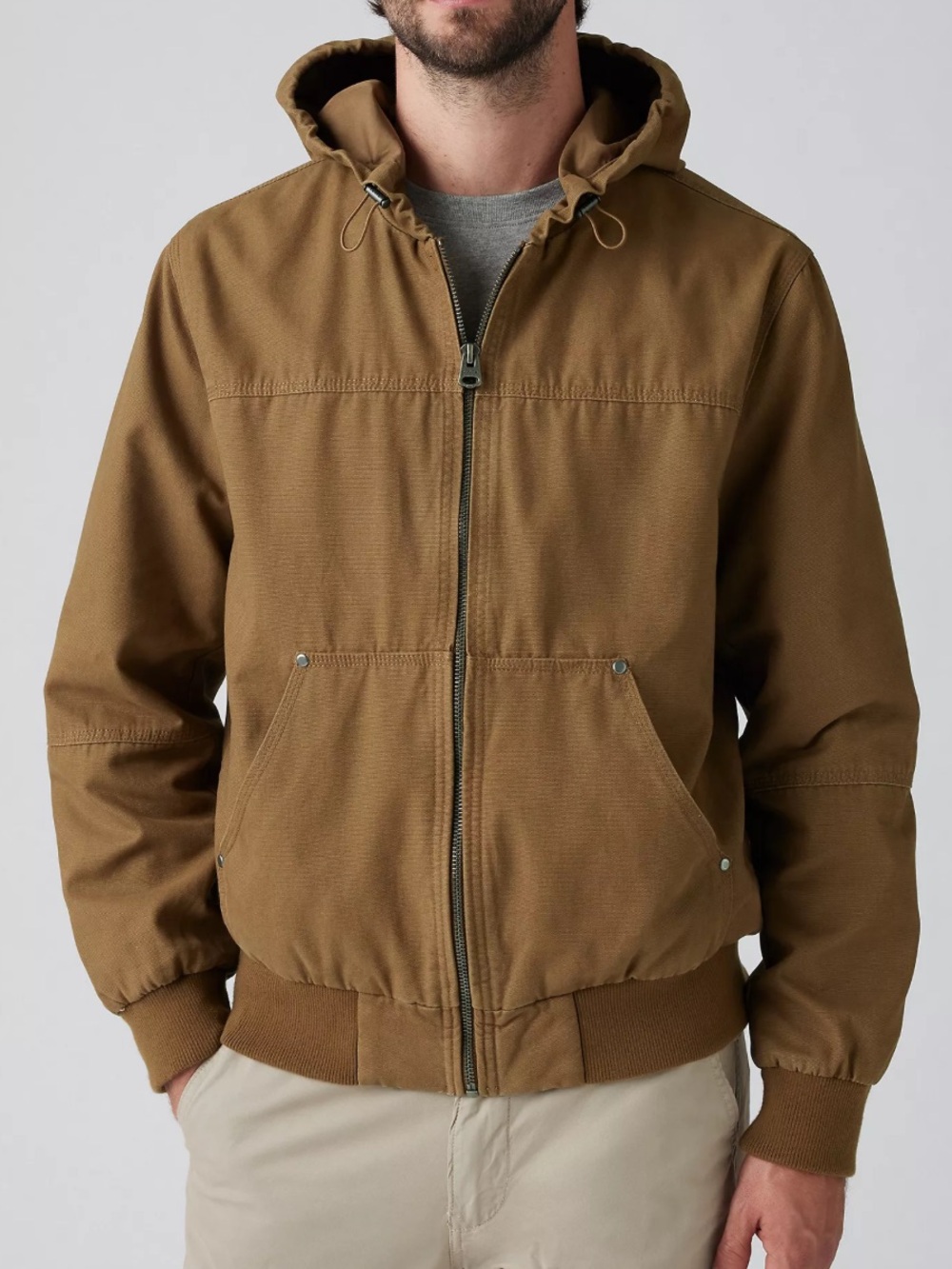 Levis Mens Outdoor Workman Rugged Canvas Sherpa Lined Full Zip Jacket, Size XXL